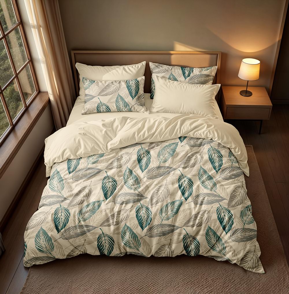 پارچه میکرو طرح برگ‌های استوایی