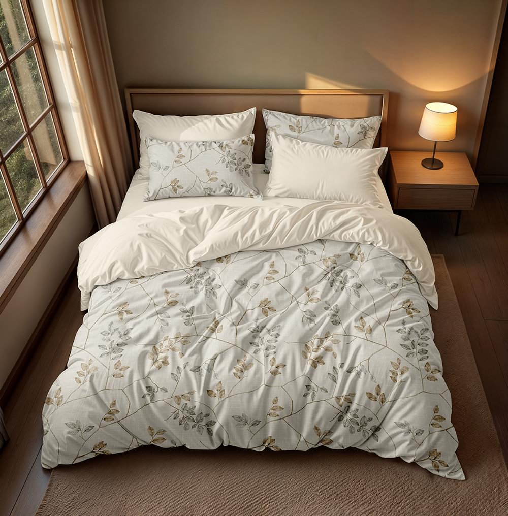 پارچه میکرو طرح شاخ و برگ مینیمال