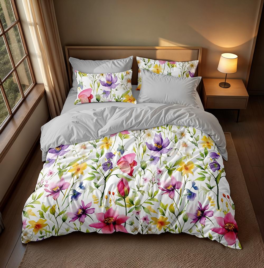 پارچه میکرو طرح گلدار آبرنگی